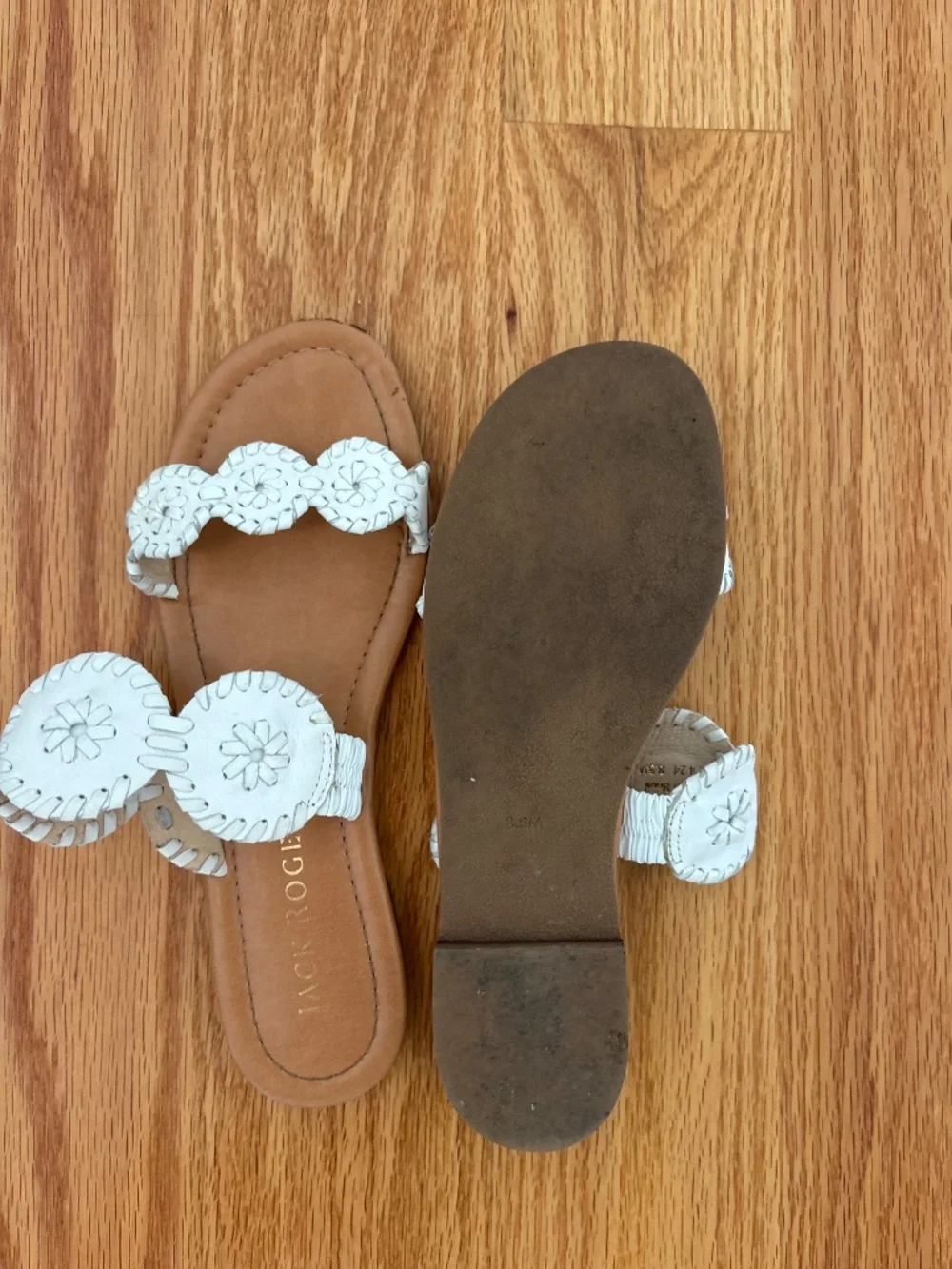 Jack Rogers white sandals